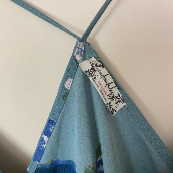 Intimately Free People Blue Floral Cross Dress - Picture 5 of 7